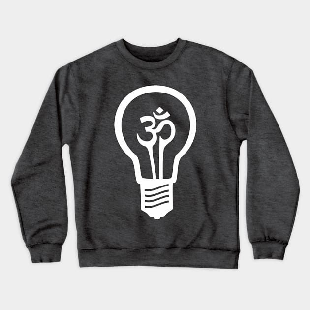 Om Meditation Lightbulb (White) Crewneck Sweatshirt by XOOXOO